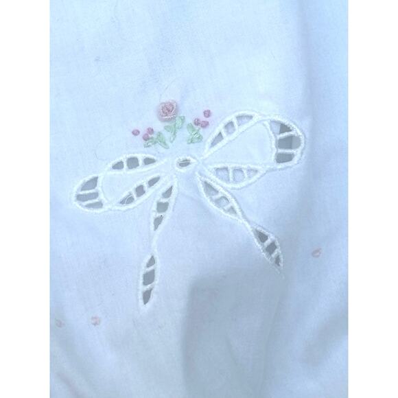 Vintage Rosey Kids Romper White with Floral Embroidery Fairycore 6/9 Months - Picture 13 of 14